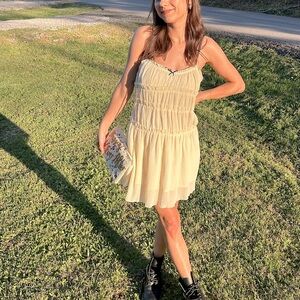 Zara Rutched little bow dress